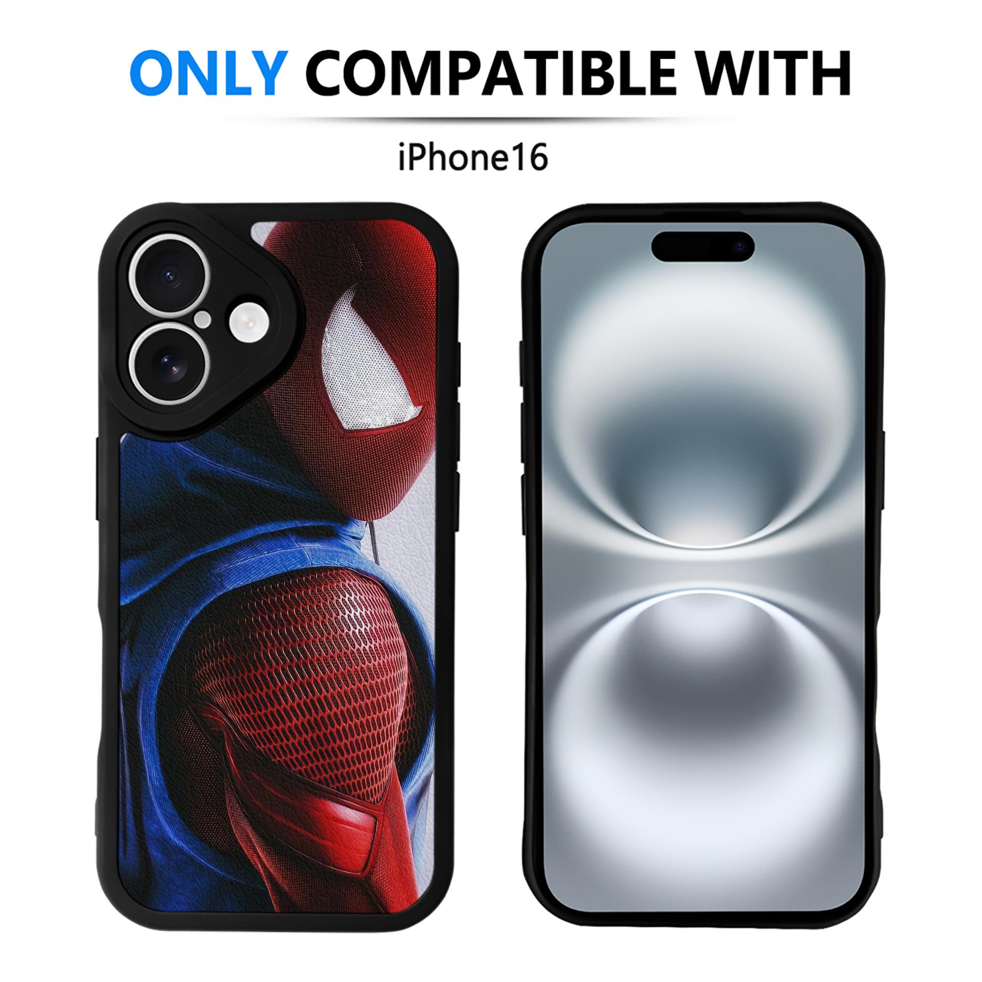 （画像用） Spider Man スパイダーマン 【iPhone 16シリーズ対応】シリコンスマホケース（レザー調） 材質：シリコン